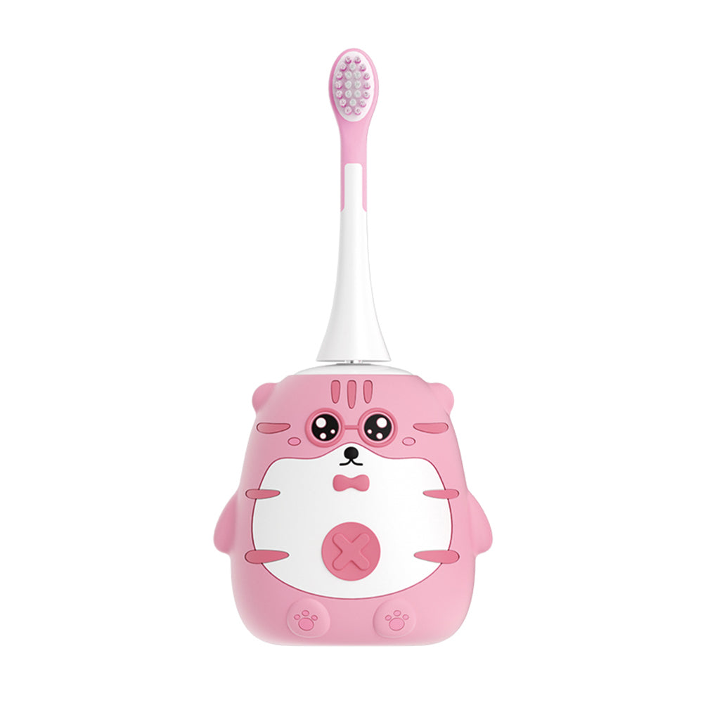 OralGos Kids Sonic Toothbrush | Cute Tiger Design | U-Brush + Standard Head | Blue & Pink