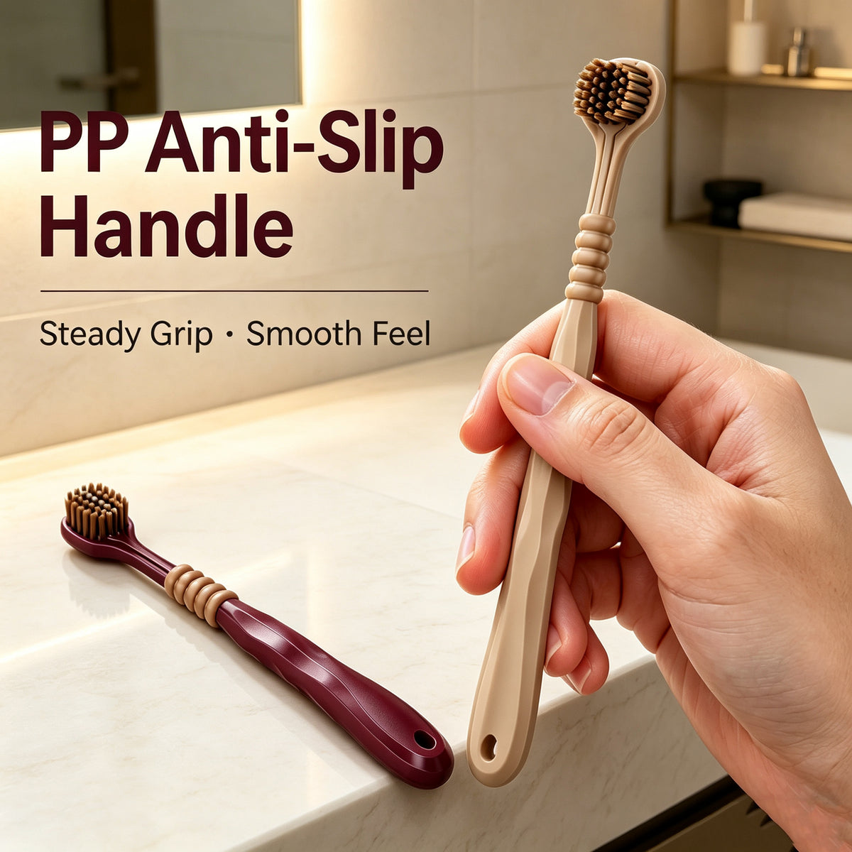 3-Sided Toothbrush | 6-Pack | Fan-Shaped Head | Deep Clean All Surfaces | 6 Colors