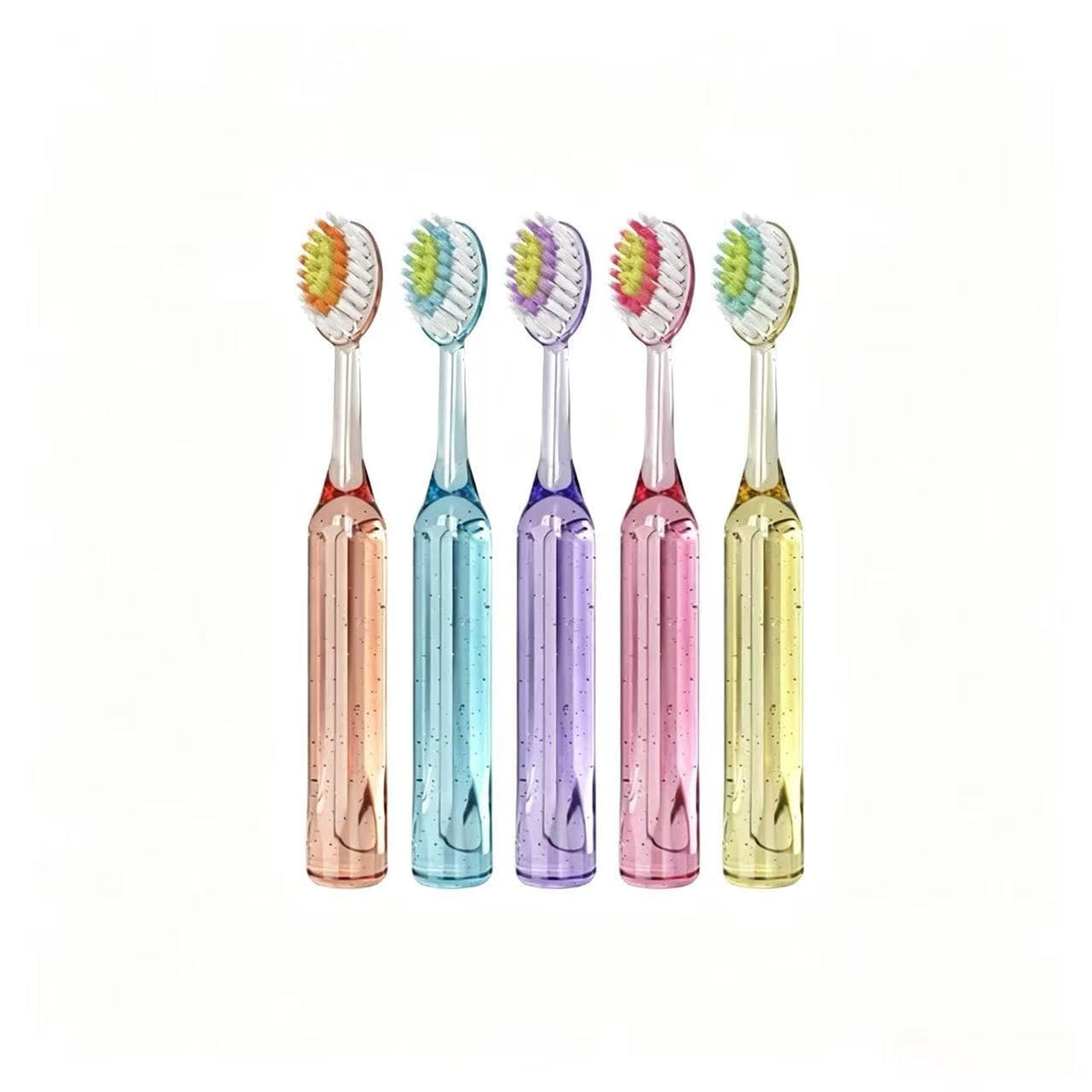 Kids Toothbrush Set 5 Pack | Sparkly Crystal Handles, Soft Bristles | Smilvy