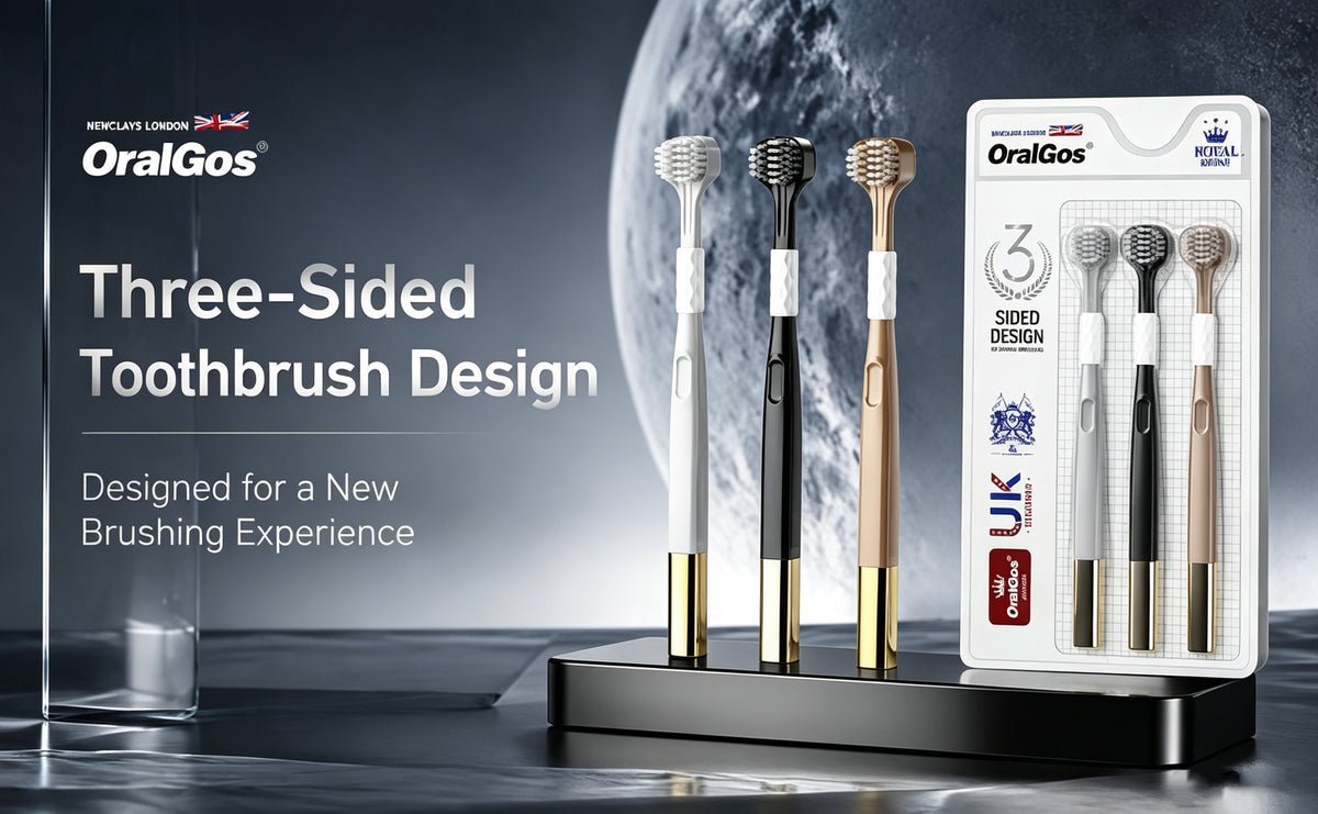 3-Pack Three-Sided Toothbrush | Charcoal & Soft Bristles | 360° Deep Clean A+ 图片