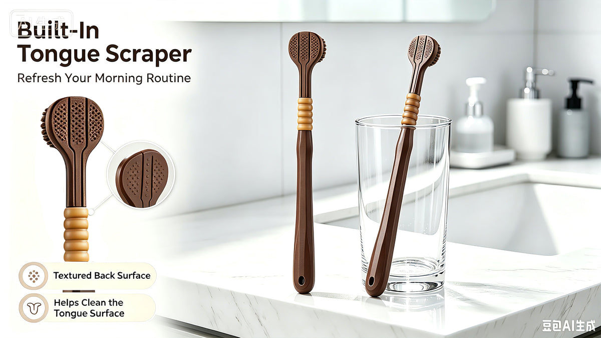 3-Sided Toothbrush | 6-Pack | Fan-Shaped Head | Deep Clean All Surfaces | 6 Colors A+ 图片
