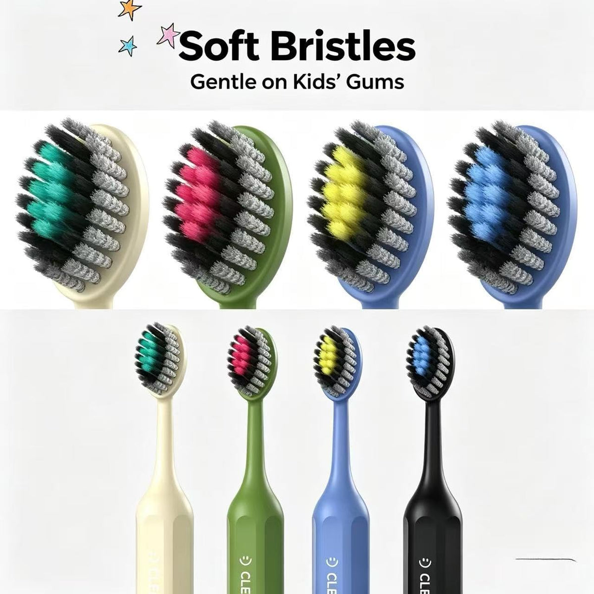Kids Toothbrush Set 4 Pack | Soft Bristles, Color-Coded | Smilvy