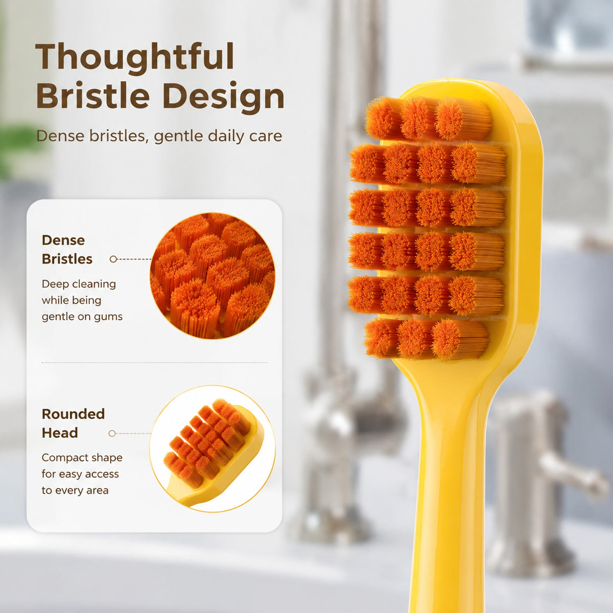 Soft Bristle Toothbrush | 2-Pack | Stainless Steel Handle | 4 Colors