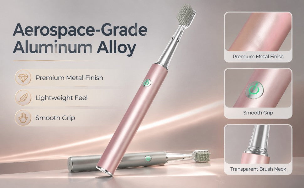 Ultrasonic Electric Toothbrush | Aerospace Metal Body | IPX7 Waterproof | 4 Brush Heads A+ 图片