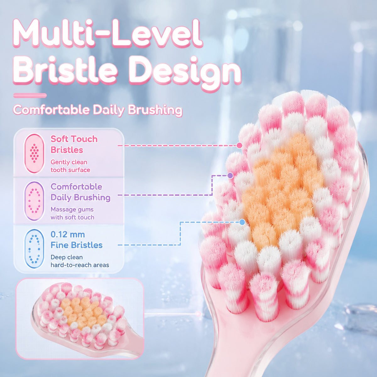 Dr.Beak Wide-Head Toothbrush 3-Pack | Extra Soft Bristles | Korean Design for Adults