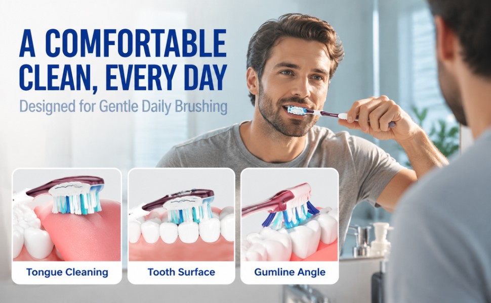 Family Toothbrush Set | 6-Pack | Color-Coded Soft Bristles | Adults & Teens A+ 图片