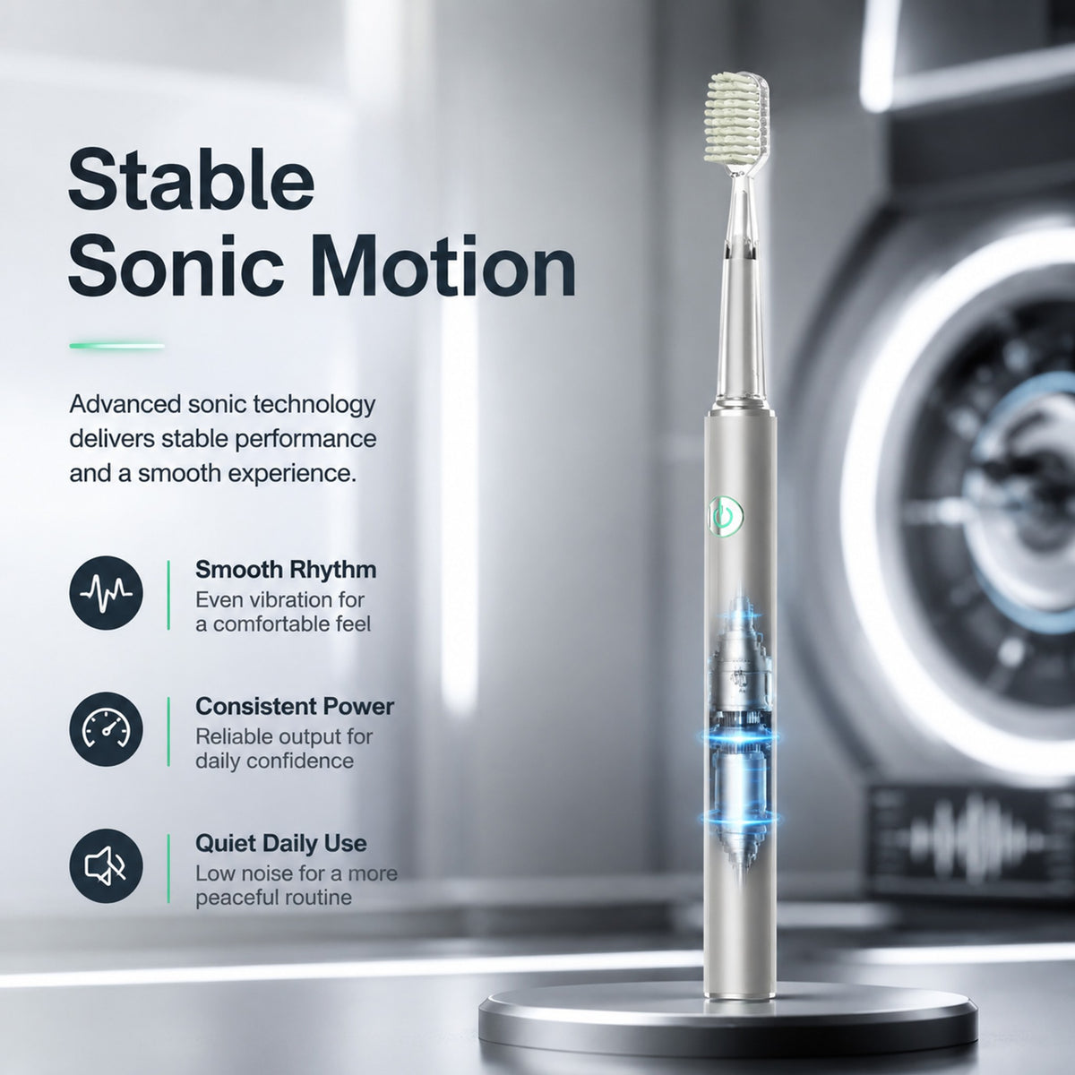 Ultrasonic Electric Toothbrush | Aerospace Metal Body | IPX7 Waterproof | 4 Brush Heads