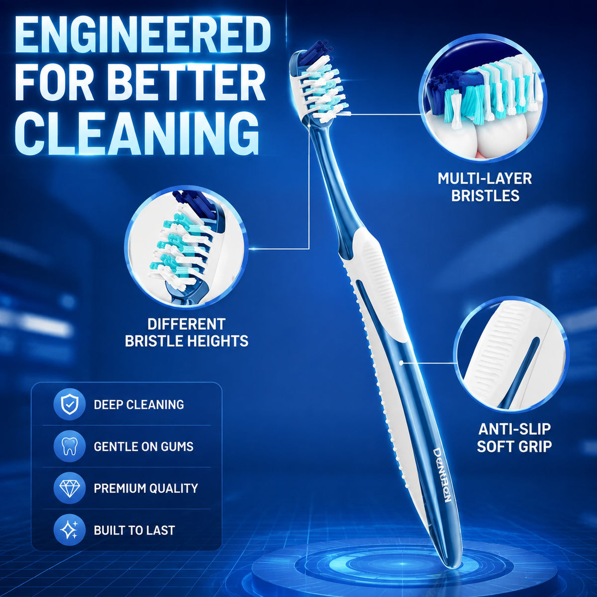 Family Toothbrush Set | 6-Pack | Color-Coded Soft Bristles | Adults & Teens
