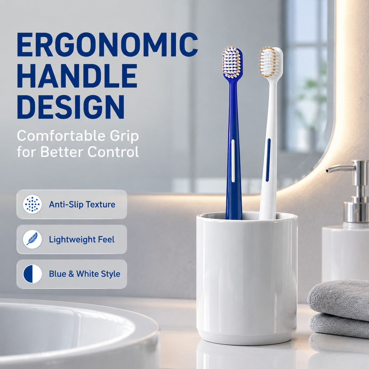 6-Pack Ultra Soft Toothbrush | 0.01mm Feather Bristles | Extra Gentle for Sensitive Gums