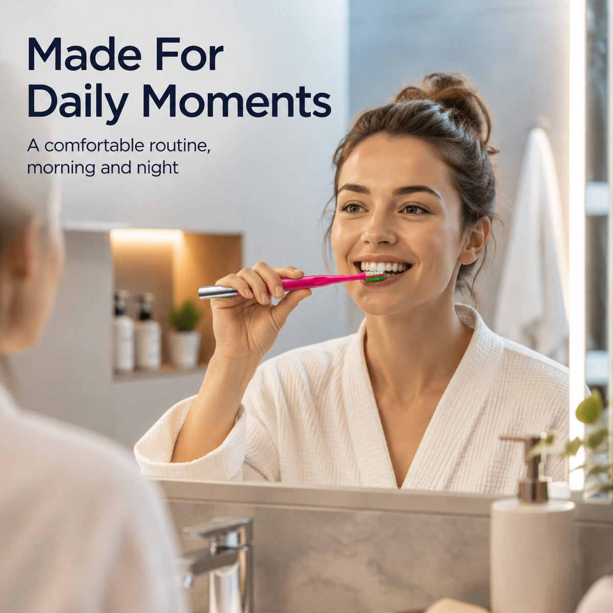 Soft Bristle Toothbrush | 2-Pack | Stainless Steel Handle | 4 Colors