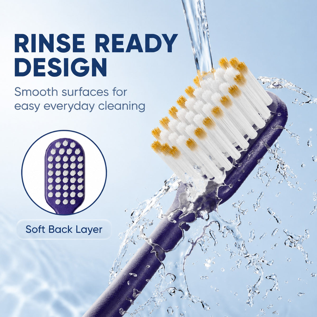 6-Pack Diamond-Grip Toothbrush | Gold-Dot Bristles | Ultra Soft Plaque Removal