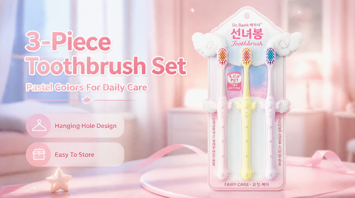 Dr.Beak Wide-Head Toothbrush 3-Pack | Extra Soft Bristles | Korean Design for Adults A+ 图片