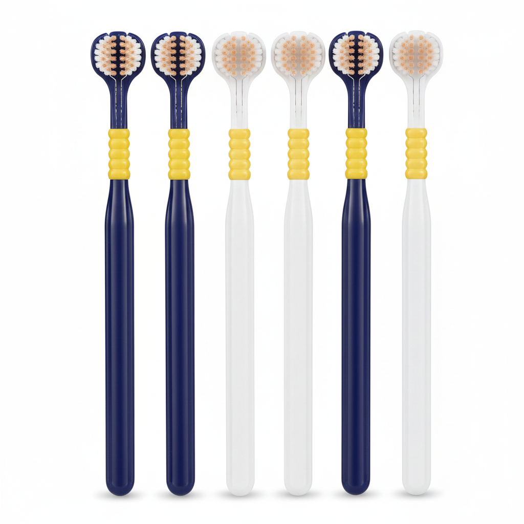 OralGos 3-Sided Toothbrush 3 Navy 3 White
